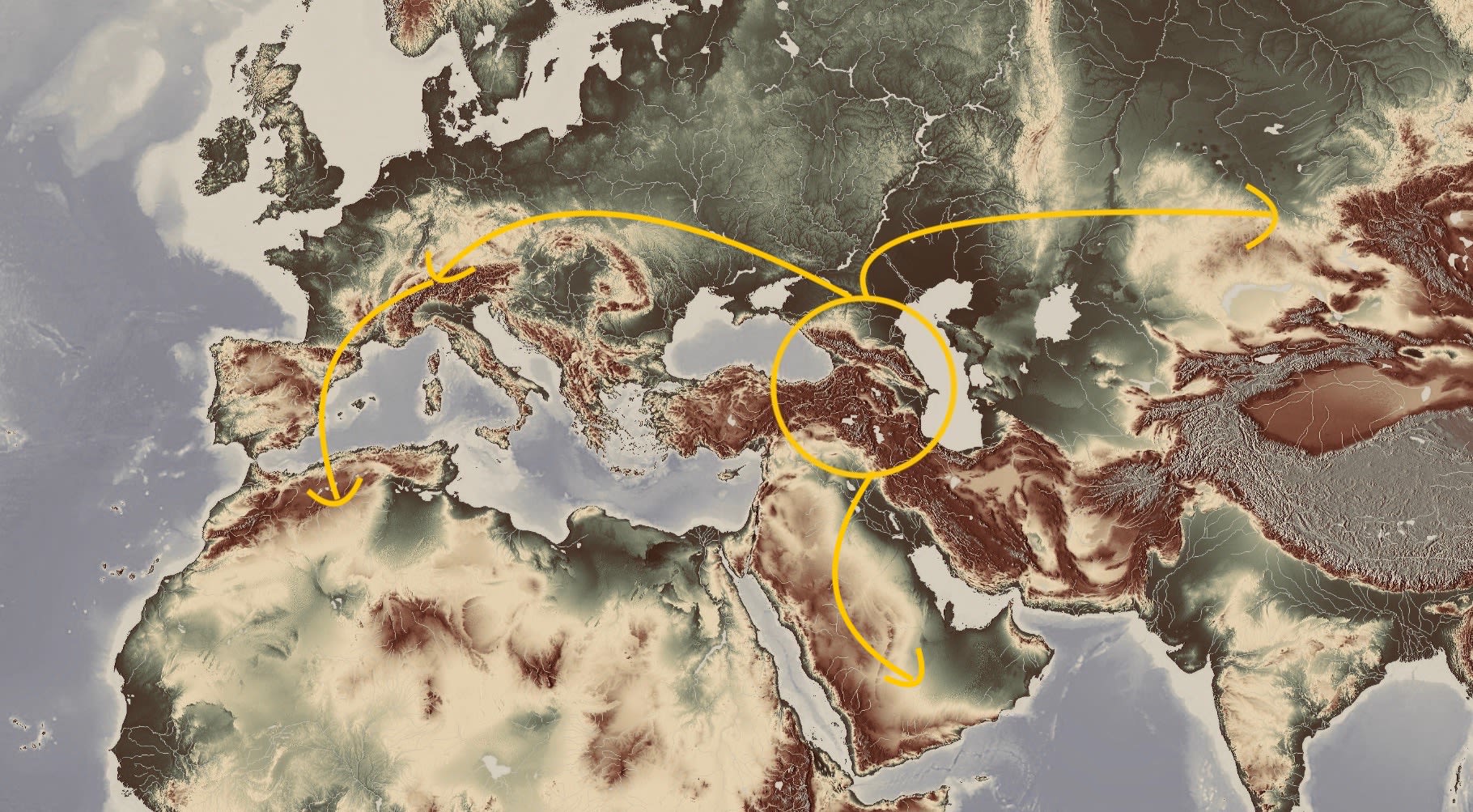 Falkenjagdausbreitung (eigene Markierungen, gestützt auf Medrow, 15). Karte: Pixabay. URL: https://pixabay.com/de/afrika-karte-kontinent-südamerika-1804896/